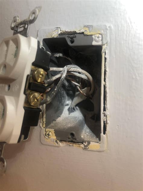 repair broken electrical outlet box|electrical box screw hole broken.